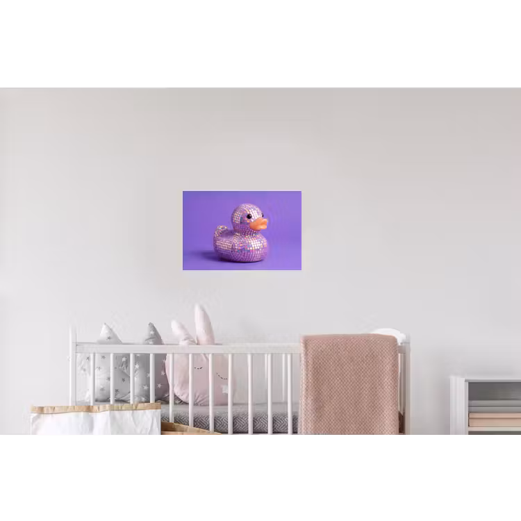 Disco - Eend - Paars Muursticker klein -kinderkamer
