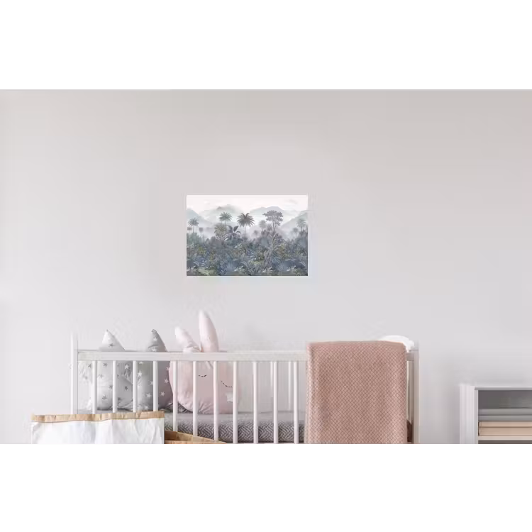 Jungle - Landschap - Blauw Muursticker klein -kinderkamer