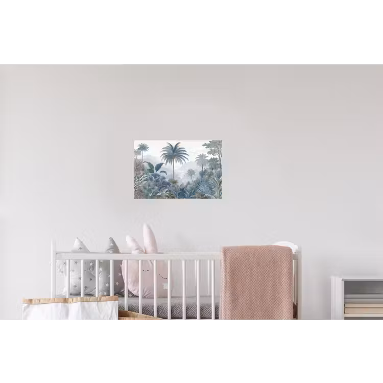 Jungle - Modern - Blauw - Groen Muursticker klein -kinderkamer