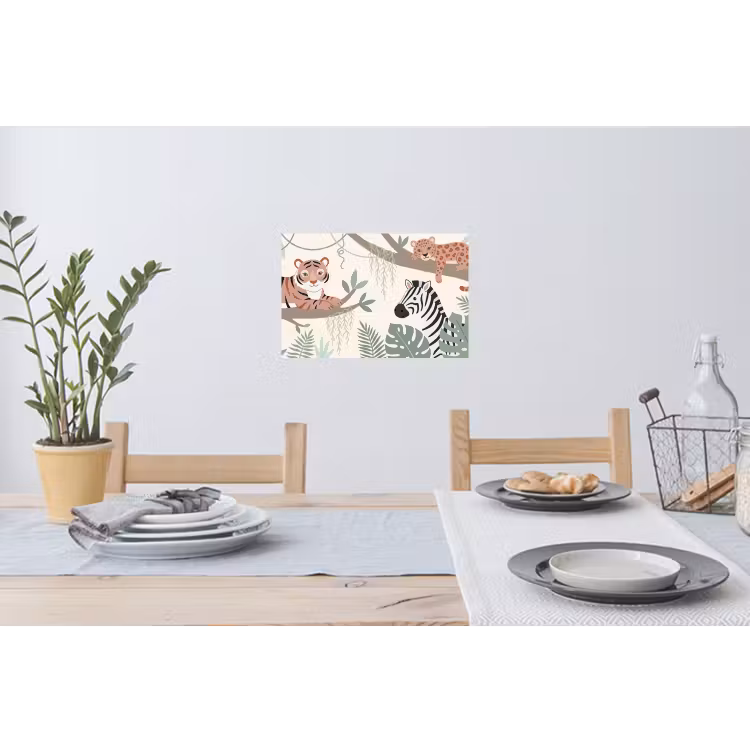 Jungle - Rustiek - Pastel Muursticker klein -eettafel