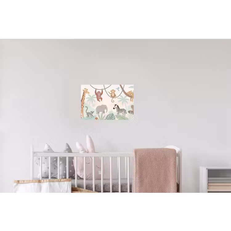 Jungle - Dieren - Groen Muursticker klein -kinderkamer