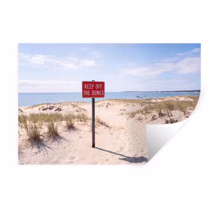 Duin - Bord - Kust - Landschap - Rood Muursticker klein -3d