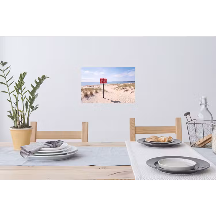 Duin - Bord - Kust - Landschap - Rood Muursticker klein -eettafel