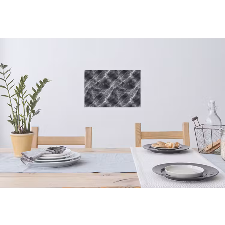 Donkergrijs - Bliksem - Marmer Muursticker klein 286 -eettafel