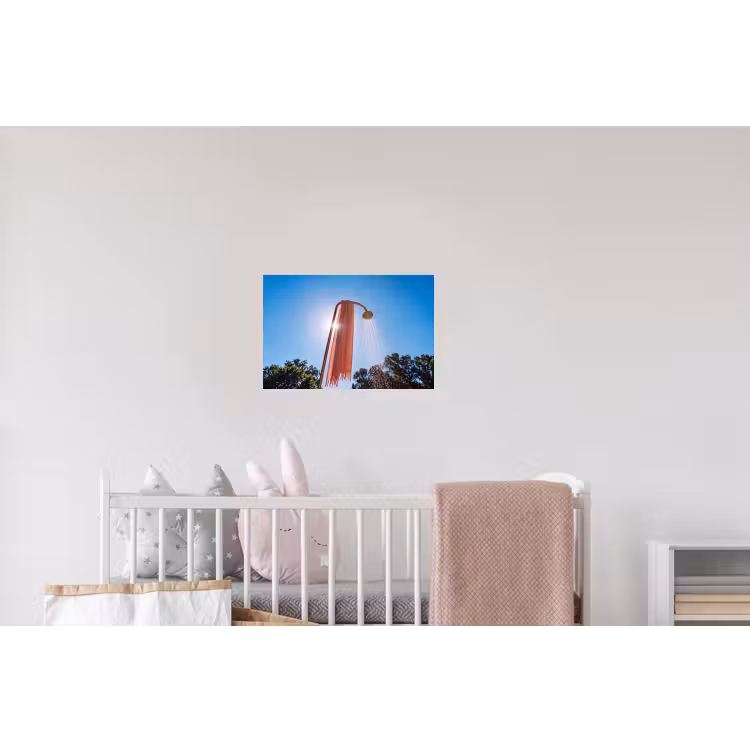Douche - Water - Zomer - Blauw Muursticker klein -kinderkamer