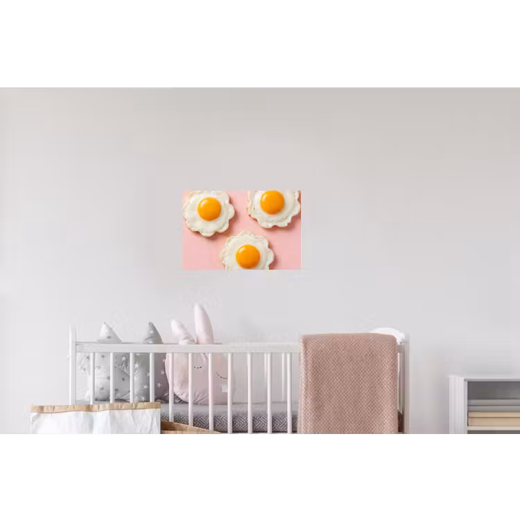 Eieren - Bloem - Roze Muursticker klein -kinderkamer