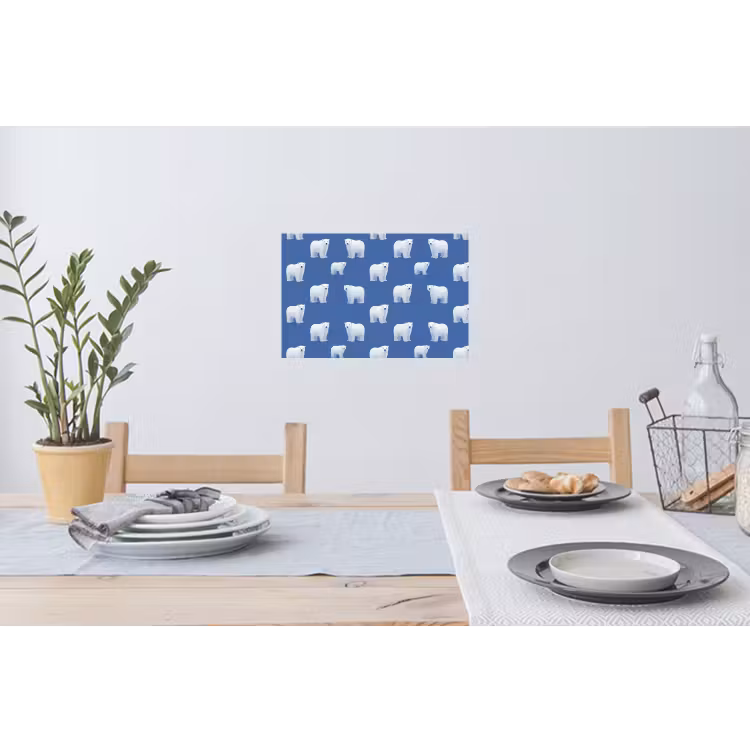 IJsbeer - Patroon - Blauw Muursticker klein 286 -eettafel
