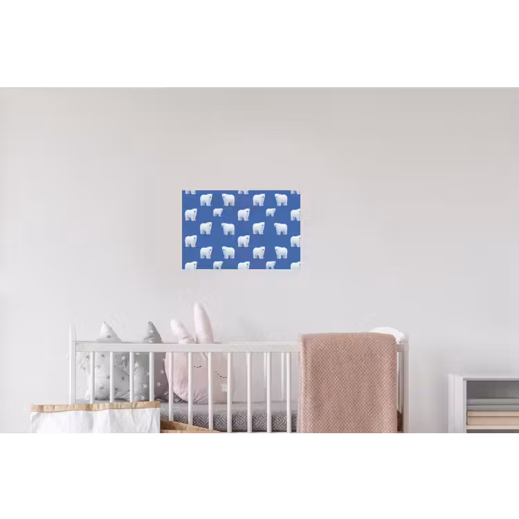 IJsbeer - Patroon - Blauw Muursticker klein 286 -kinderkamer