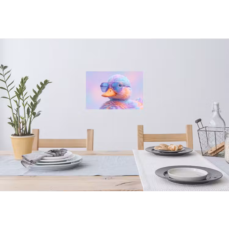 Eend - bril - Pastel Muursticker klein -eettafel