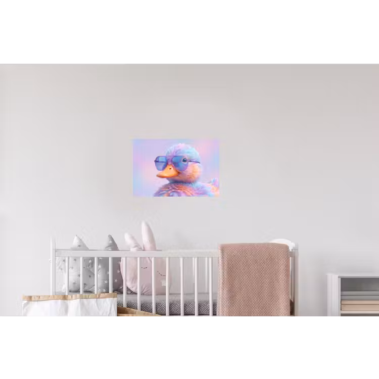 Eend - bril - Pastel Muursticker klein -kinderkamer