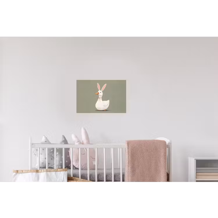 Eend - Konijnoren - Grijs Muursticker klein -kinderkamer