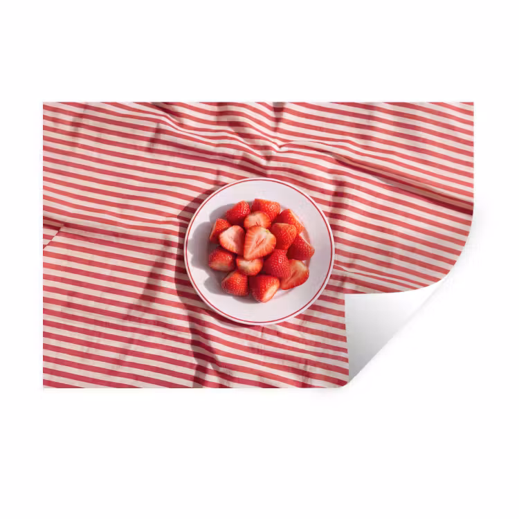 Eten - Aardbeien - Fruit - Zomer - Rood Muursticker klein -3d