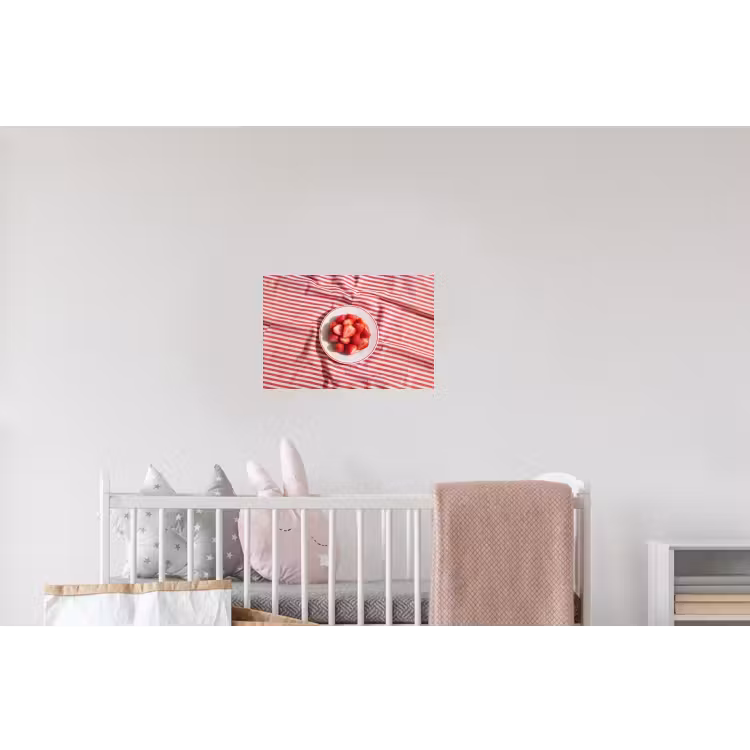 Eten - Aardbeien - Fruit - Zomer - Rood Muursticker klein -kinderkamer