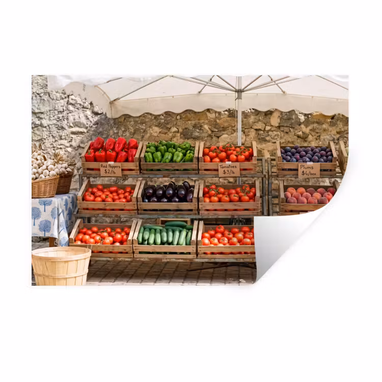 Wandtattoo – Essen – Markt – Frisch - Eten - Markt - Vers Muursticker klein