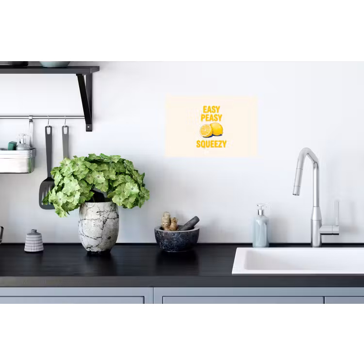 Eten - Citroenen - Keuken - Illustratie - Geel Muursticker klein -keuken