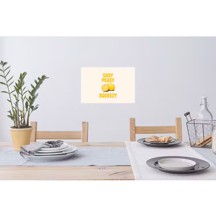 Eten - Citroenen - Keuken - Illustratie - Geel Muursticker klein -eettafel