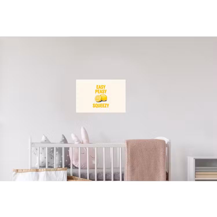 Eten - Citroenen - Keuken - Illustratie - Geel Muursticker klein -kinderkamer