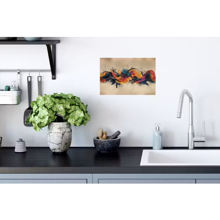 Explosie - Kleurrijk - Vormen - Abstract Muursticker klein -keuken