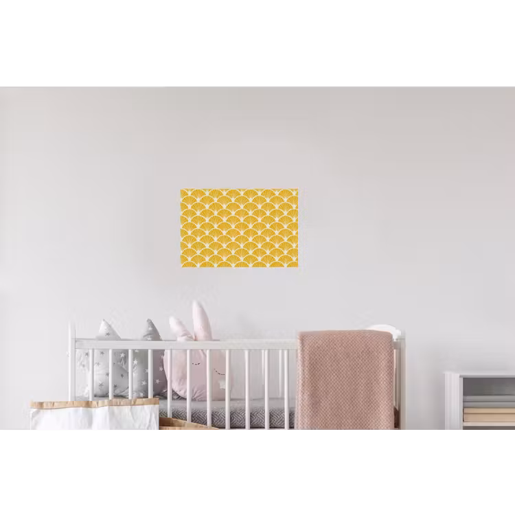 Waaiers - Art Deco - Retro - Okergeel Muursticker klein 286 -kinderkamer