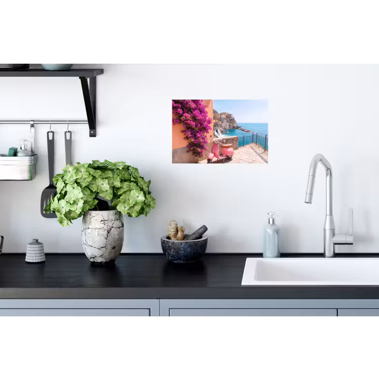 Voertuig - Roze - Kust - Zomer - Reizen Muursticker klein -keuken