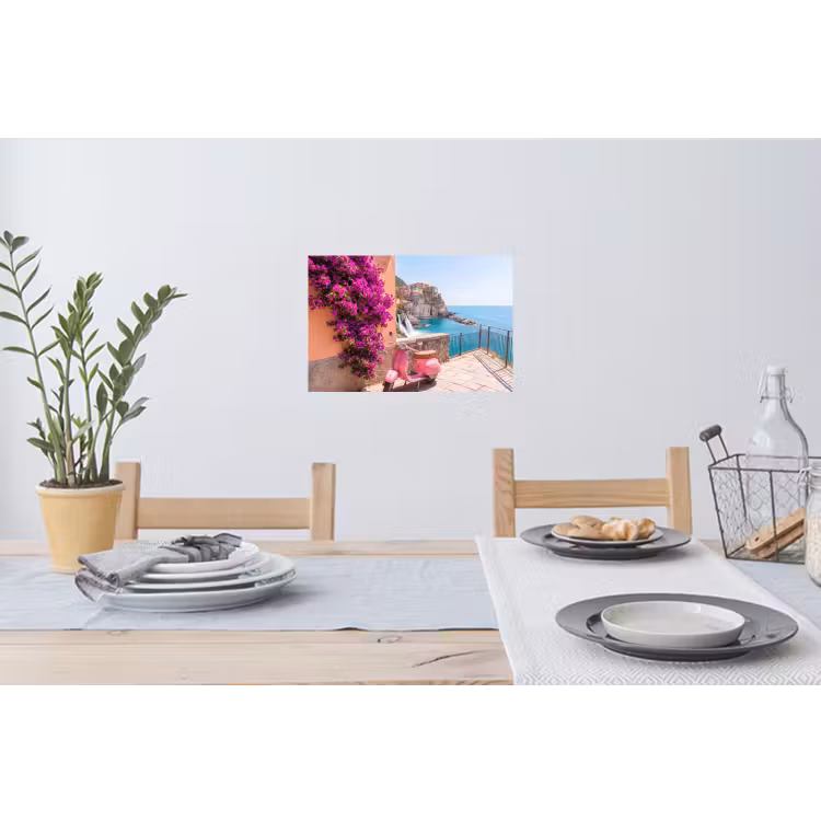 Voertuig - Roze - Kust - Zomer - Reizen Muursticker klein -eettafel