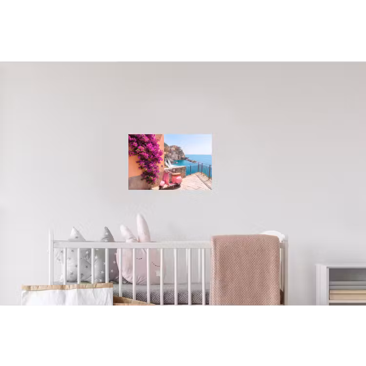 Voertuig - Roze - Kust - Zomer - Reizen Muursticker klein -kinderkamer