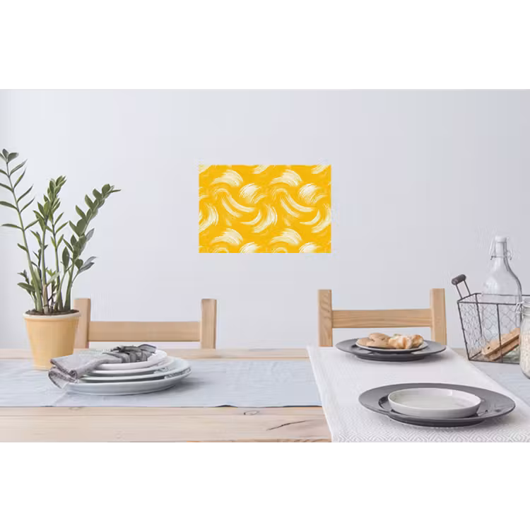 Verfstreken - Abstract - Dynamisch - Geel Muursticker klein 286 -eettafel