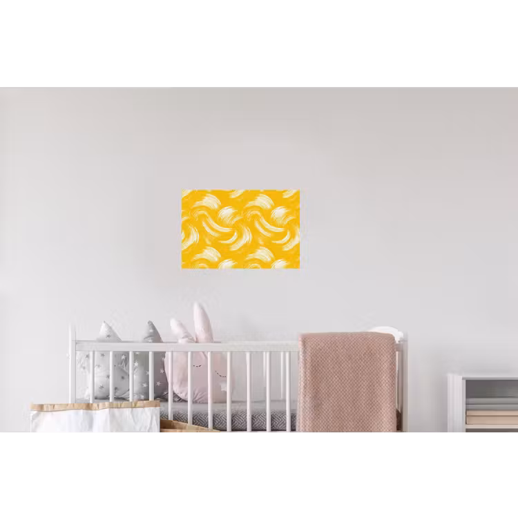 Verfstreken - Abstract - Dynamisch - Geel Muursticker klein 286 -kinderkamer