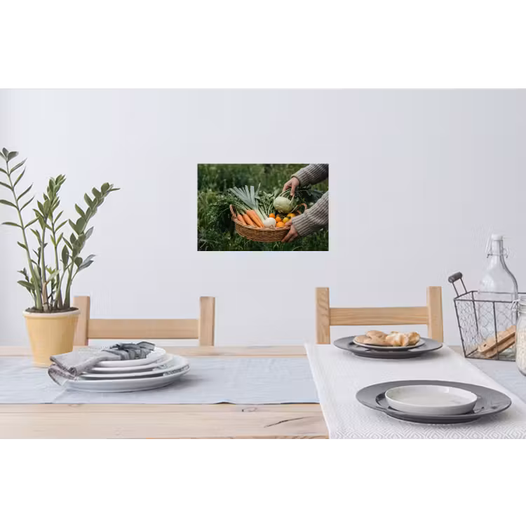 Veld - Groenten - Biologisch - Oogst Muursticker klein -eettafel