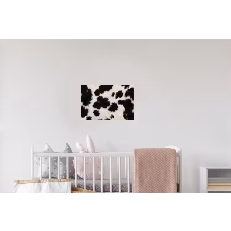Bont - Textuur - Zwart - Wit Muursticker klein -kinderkamer
