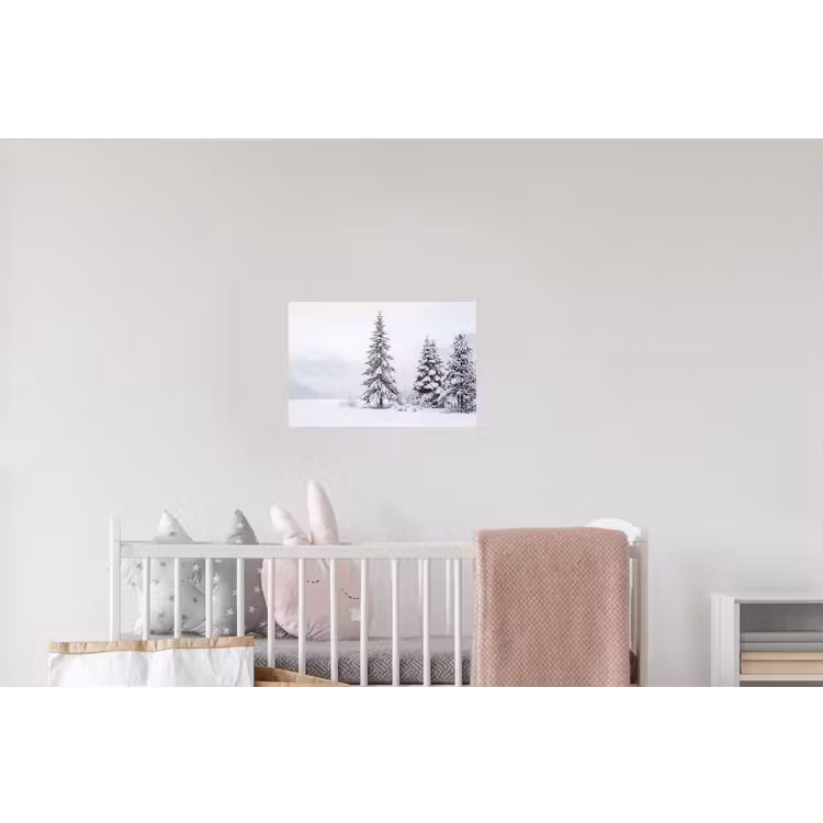 Fijnsparren - Sneeuw - Winter - Landschap - Stilte Muursticker klein -kinderkamer