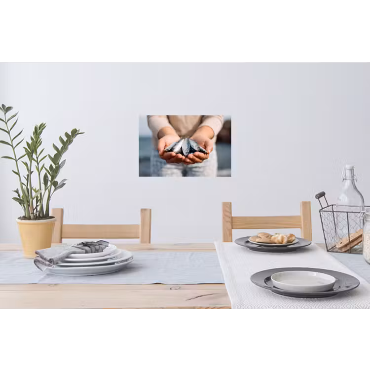 Wandtattoo – Fisch – Hände – Natur - Vis - Handen - Natuur Muursticker klein