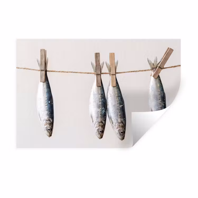 Wandtattoo – Fisch – Hängend – Essen - Vis - Hangend - Eten Muursticker klein