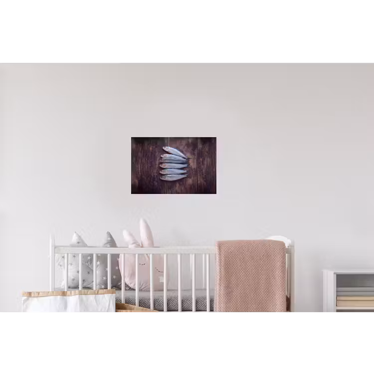 Wandtattoo – Fisch – Holz – Essen - Vis - Hout - Eten Muursticker klein