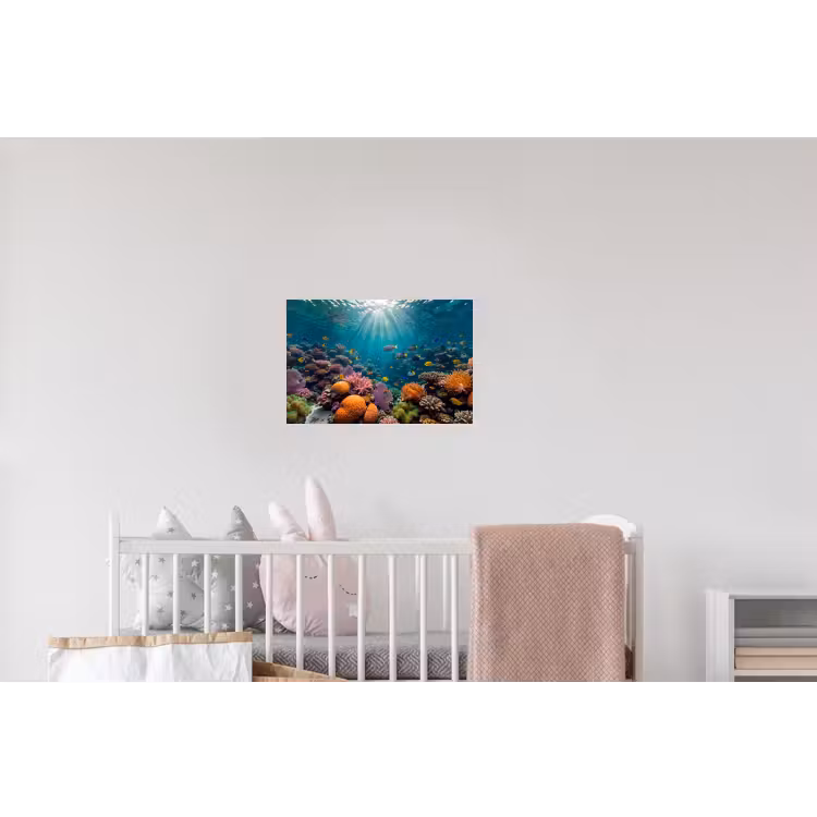 Vis - Koraal - Oceaan - Natuur - Kleurrijk Muursticker klein -kinderkamer