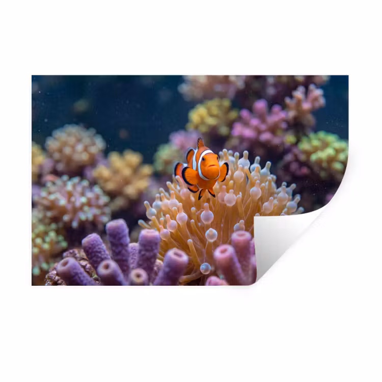 Vis - Koraal - Onderwater - Oranje - Dieren Muursticker klein -3d