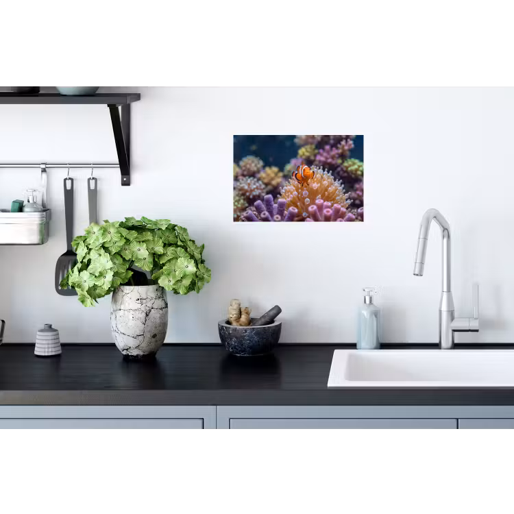 Vis - Koraal - Onderwater - Oranje - Dieren Muursticker klein -keuken