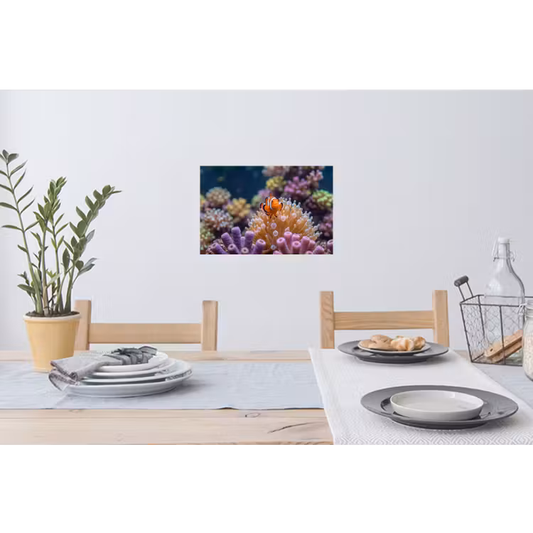 Vis - Koraal - Onderwater - Oranje - Dieren Muursticker klein -eettafel