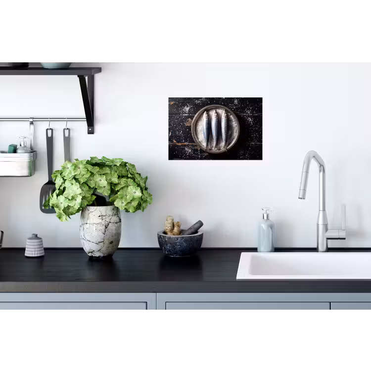 Wandtattoo – Fisch – Salz – Essen - Vis - Zout - Eten Muursticker klein