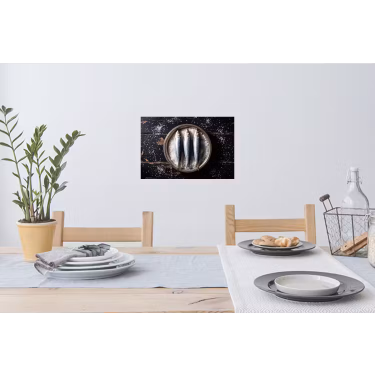 Wandtattoo – Fisch – Salz – Essen - Vis - Zout - Eten Muursticker klein