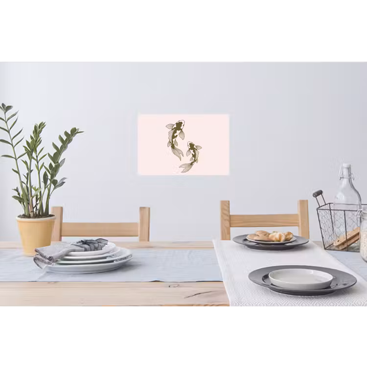 Vis - Zwemmend - Groen - Abstract - Dieren Muursticker klein -eettafel