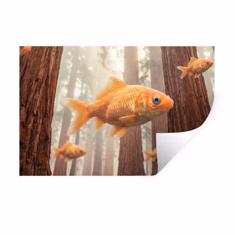 Wandtattoo – Fisch – Wald – Fantasie - Vis - Bos - Fantasie Muursticker klein