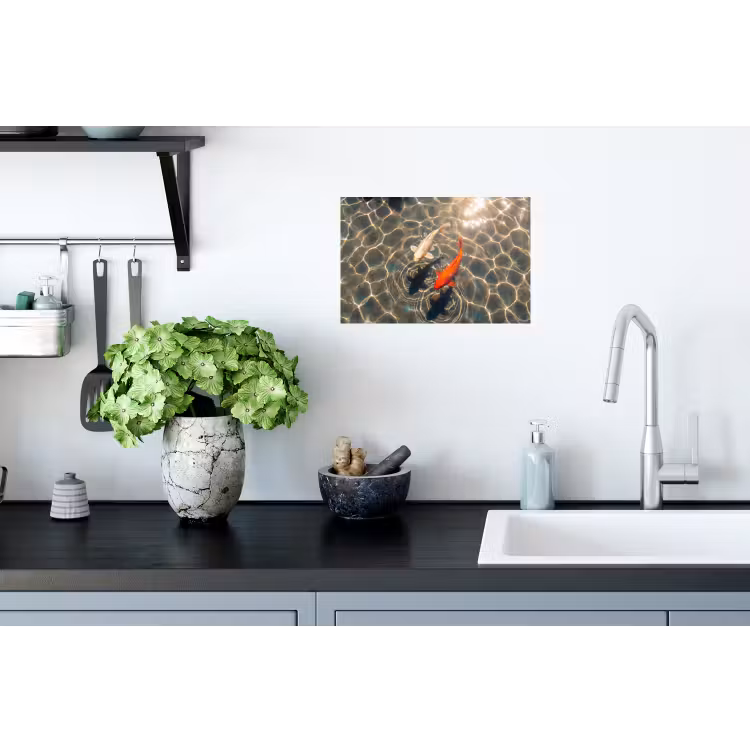 Vis - Water - Dieren - Oranje - Goud Muursticker klein -keuken