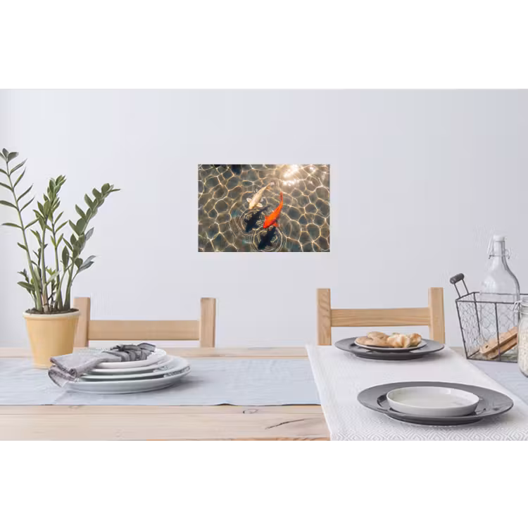 Vis - Water - Dieren - Oranje - Goud Muursticker klein -eettafel