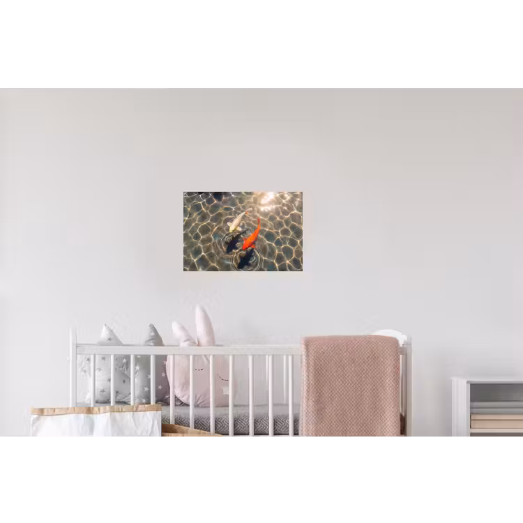 Vis - Water - Dieren - Oranje - Goud Muursticker klein -kinderkamer