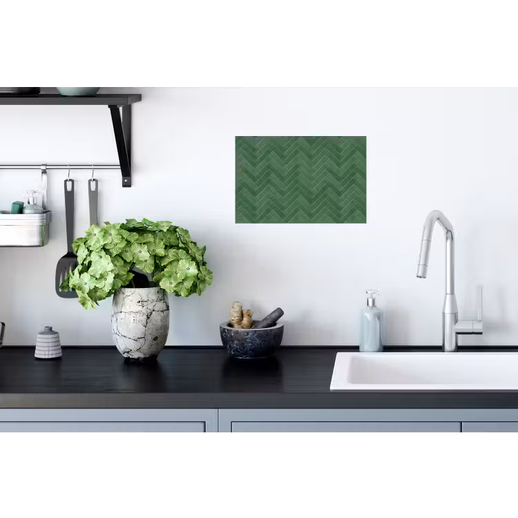 Visgraat - Wandtegel - Bosgroen Muursticker klein 286 -keuken