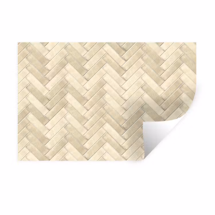 Visgraat - Wandtegel - Licht Beige Muursticker klein 286 -3d