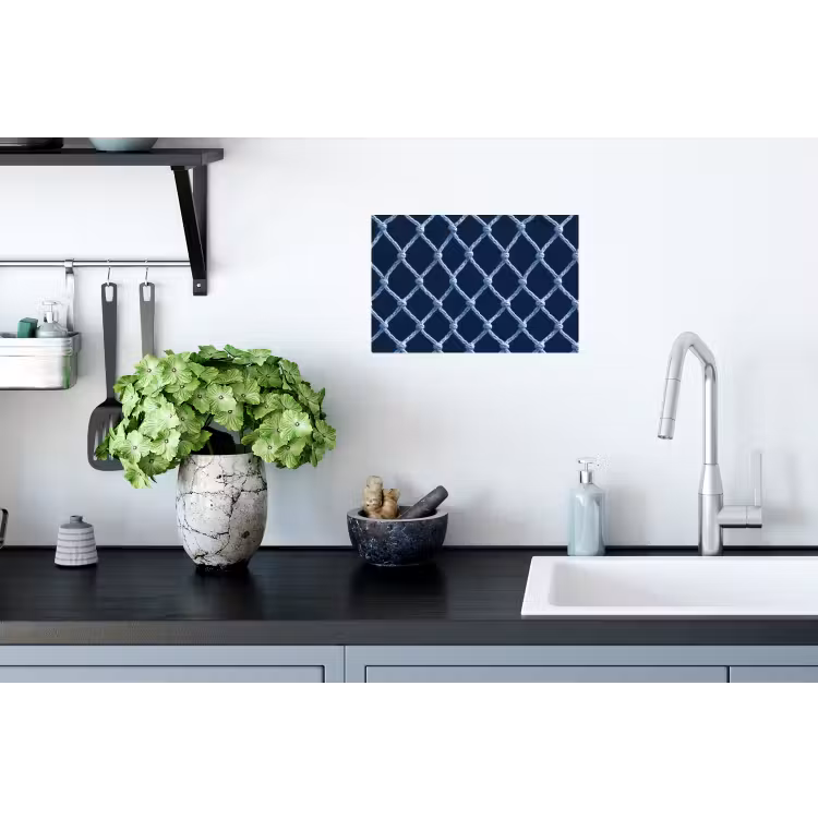 Visnet - Touw - Patroon - Marineblauw Muursticker klein 286 -keuken