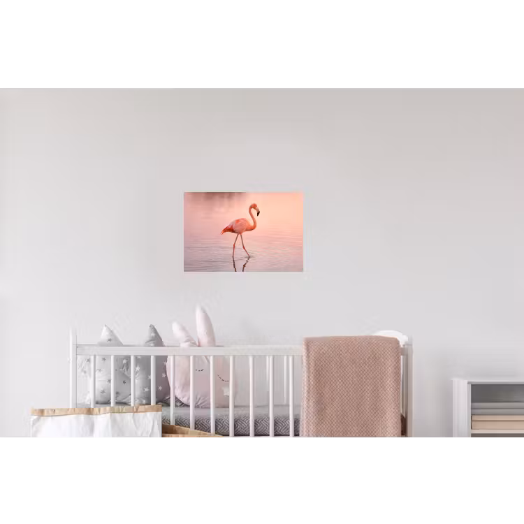 Flamingo - Water - Roze Muursticker klein -kinderkamer