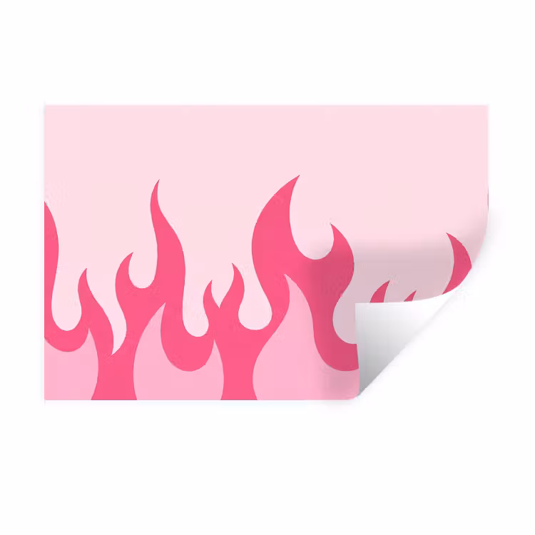 Vlammen - Patroon - Abstract - Modern - Roze Muursticker klein -3d